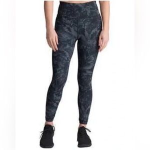 Lole Black High-Waisted Black/Gray Pattern Athletic Leggings Small EUC